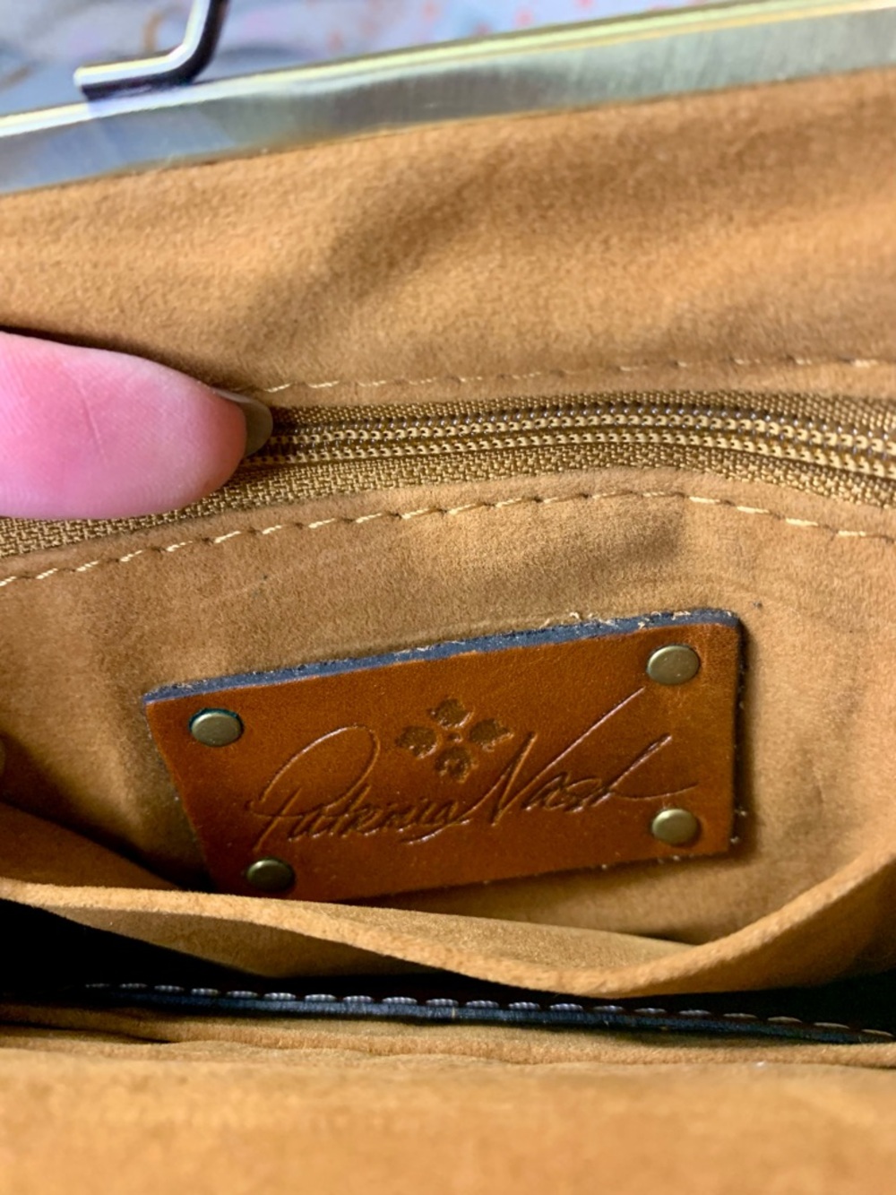 Patricia Nash Tan Leather Clutch - Picture 5 of 8